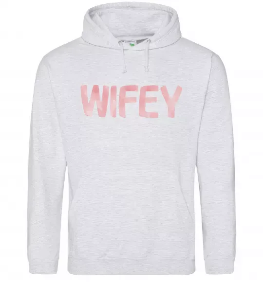 Женская толстовка (худи) Wifey Серый меланж фото