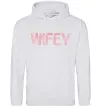 Женская толстовка (худи) Wifey Серый меланж фото