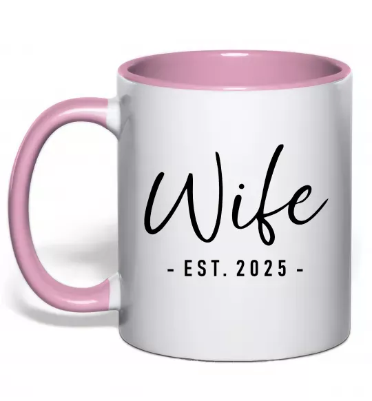 Чашка с цветной ручкой Wife est Нежно розовый фото