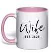 Чашка с цветной ручкой Wife est Нежно розовый фото