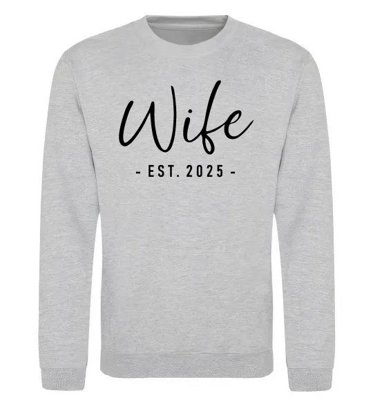 Свитшот Wife est Серый меланж фото