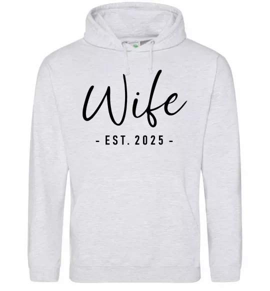 Жіноча толстовка (худі) Wife est Сірий меланж фото