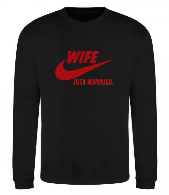Свитшот Wife just married Черный фото