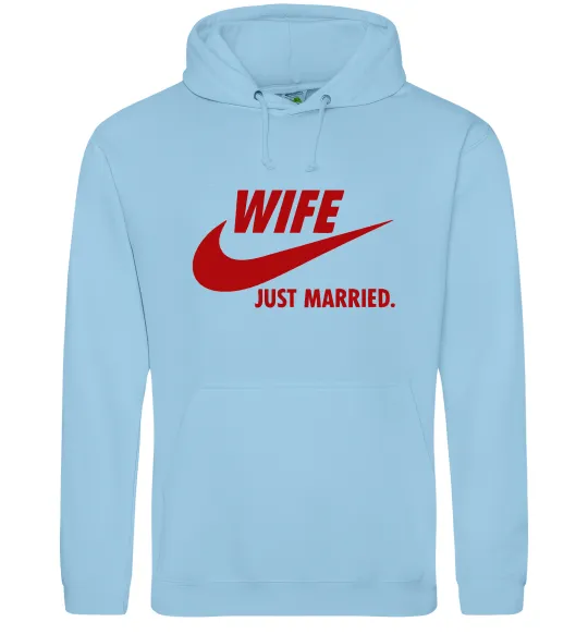 Женская толстовка (худи) Wife just married Голубой фото