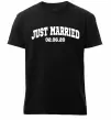 Чоловіча преміум футболка Just married date Чорний фото