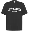 Футболка Оверсайз Just married date Чорний фото