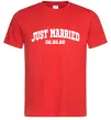 Чоловіча футболка Just married date Червоний фото
