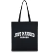 Эко-сумка Just married date Черный фото