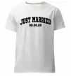 Чоловіча преміум футболка Just married date Білий фото