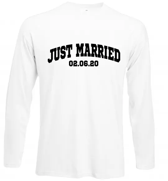 Лонгслів Just married date Білий фото