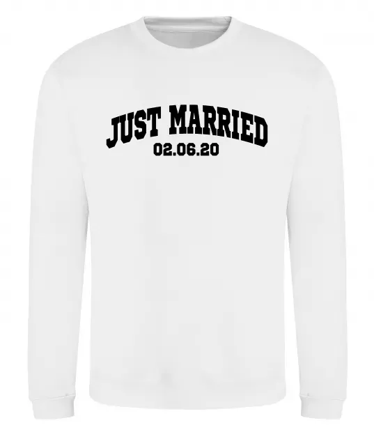 Свитшот Just married date Белый фото