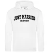Чоловіча толстовка (худі) Just married date Білий фото