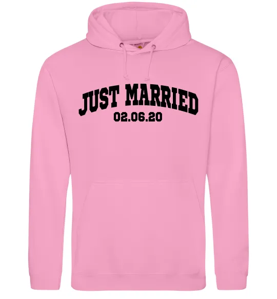 Жіноча толстовка (худі) Just married date Рожевий фото