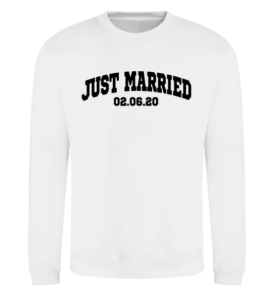 Свитшот Just married date Белый фото