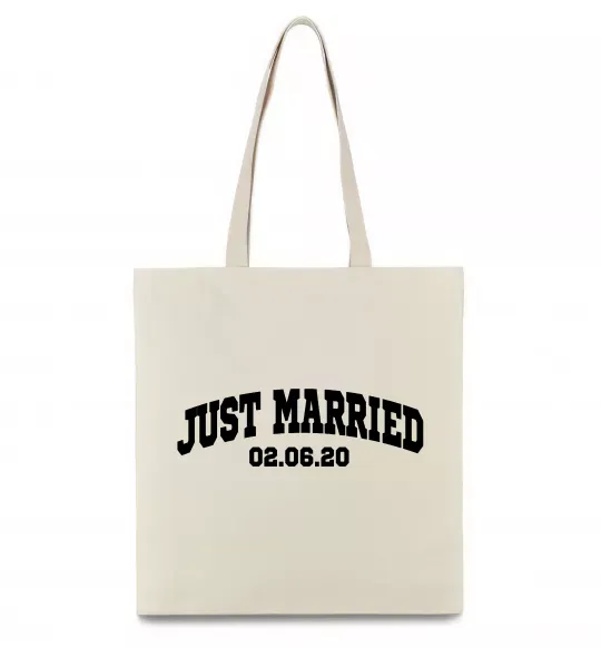 Эко-сумка Just married date Бежевый фото