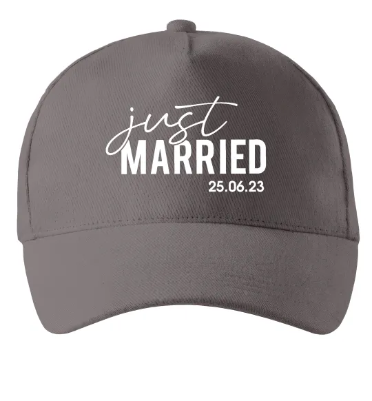 Кепка Just married with date Серый фото