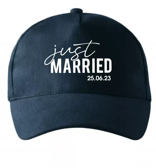 Кепка Just married with date Темно-синій фото