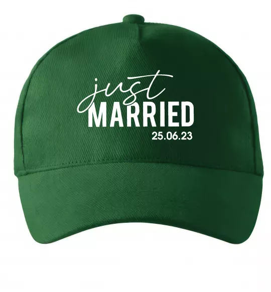 Кепка Just married with date Темно-зелений фото