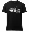 Чоловіча преміум футболка Just married with date Чорний фото