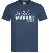 Мужская футболка Just married with date Темно-синий фото