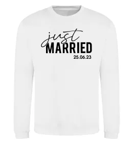 Свитшот Just married with date Белый фото
