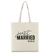 Эко-сумка Just married with date Бежевый фото