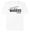 Футболка Оверсайз Just married with date Белый фото