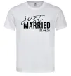 Мужская футболка Just married with date Белый фото