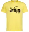 Мужская футболка Just married with date Лимонный фото