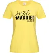 Жіноча футболка Just married with date Лимонний фото