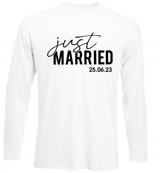 Лонгслів Just married with date Білий фото