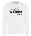 Світшот Just married with date Білий фото