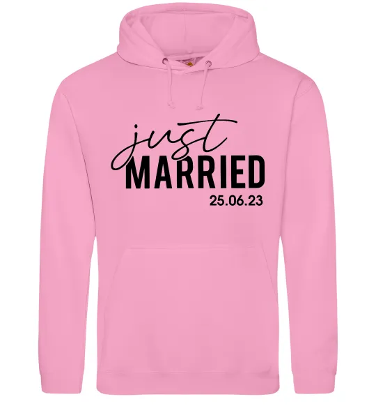 Жіноча толстовка (худі) Just married with date Рожевий фото