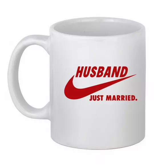Чашка керамічна Husband just married Білий фото