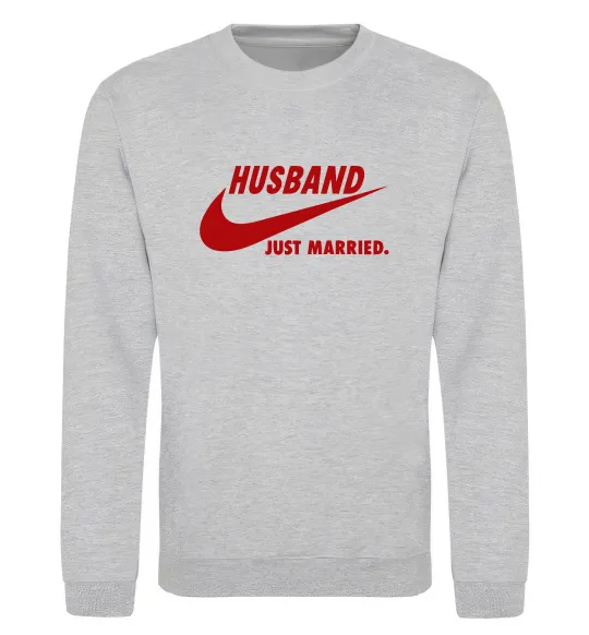 Свитшот Husband just married Серый меланж фото