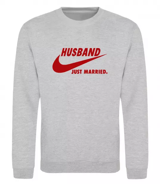 Свитшот Husband just married Серый меланж фото