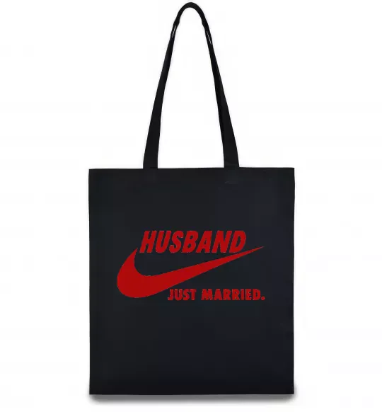Эко-сумка Husband just married Черный фото