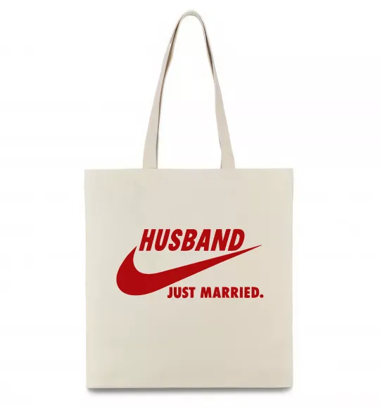 Эко-сумка Husband just married Бежевый фото