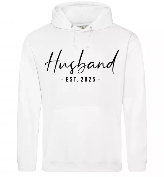 Чоловіча толстовка (худі) Husband est Білий фото