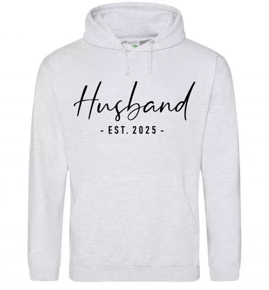 Чоловіча толстовка (худі) Husband est Сірий меланж фото