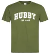 Мужская футболка Hubby est Оливковый фото