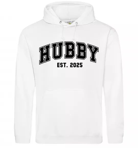 Мужская толстовка (худи) Hubby est Белый фото