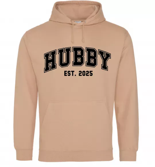 Мужская толстовка (худи) Hubby est Песочный фото