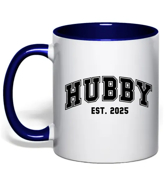 Чашка з кольоровою ручкою Hubby est Глибокий темно-синій фото