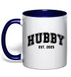 Чашка з кольоровою ручкою Hubby est Глибокий темно-синій фото