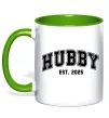 Чашка с цветной ручкой Hubby est Лаймовый фото