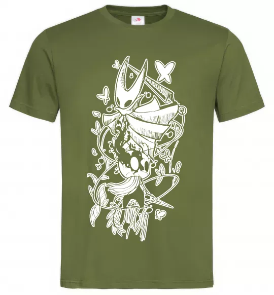 Мужская футболка Hollow knight Оливковый фото