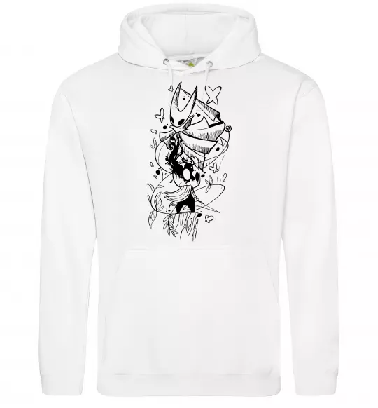 Мужская толстовка (худи) Hollow knight Белый фото