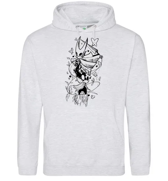 Женская толстовка (худи) Hollow knight Серый меланж фото