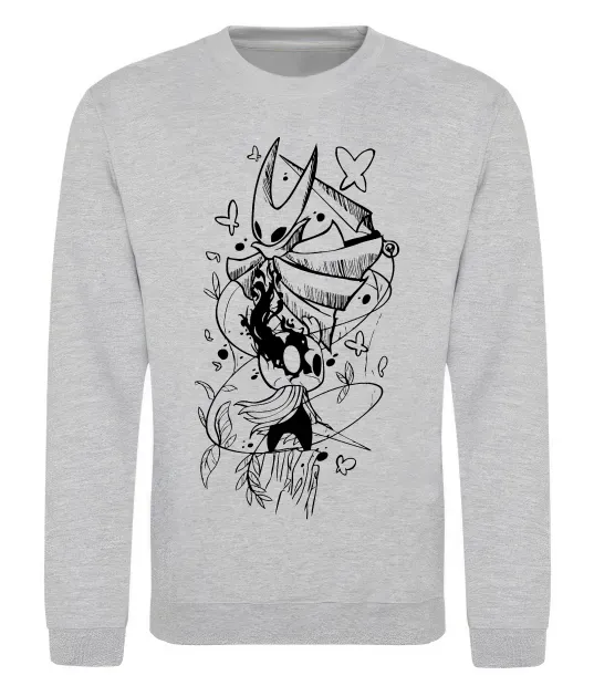 Свитшот Hollow knight Серый меланж фото